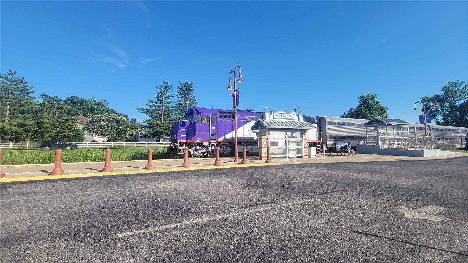 WeGo Star train at Hermitage Station on the commuter rail line that also serves Donelson.
